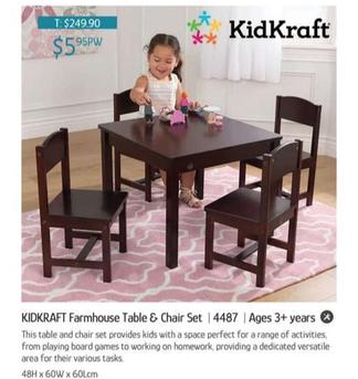 Kidkraft Farmhouse Table & Chair Set offers at $5.95 in Chrisco