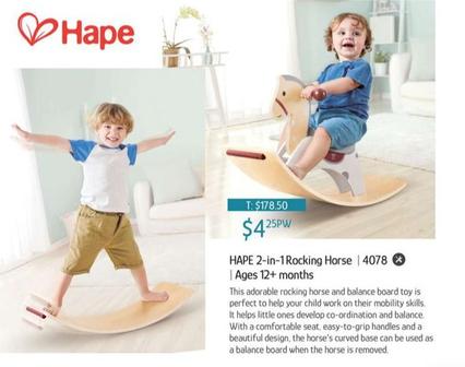 Hape 2-in-1 Rocking Horse offers at $4.25 in Chrisco