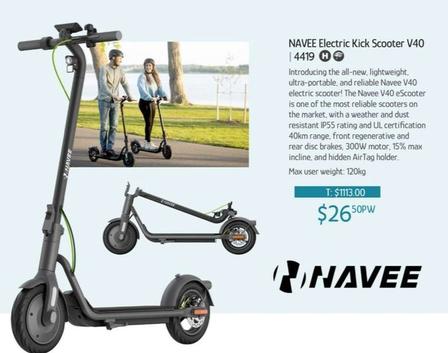 Navee Electric Kick Scooter V40 offers at $26.5 in Chrisco