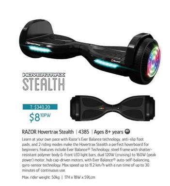 Razor Hovertrax Stealth offers at $8.1 in Chrisco