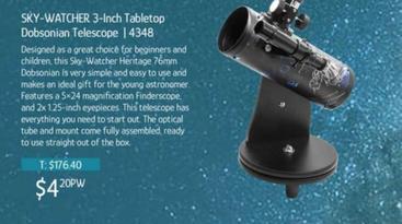 Sky-watcher 3-inch Tabletop Dobsonian Telescope offers at $4.2 in Chrisco