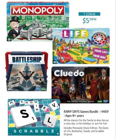 Monopoly - Rainy Days Games Bundle offers at $5.2 in Chrisco