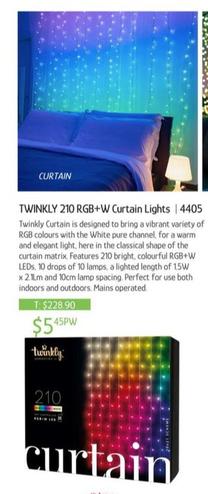 Pure - Twinkly 210 Rgb+w Curtain Lights offers at $5.45 in Chrisco