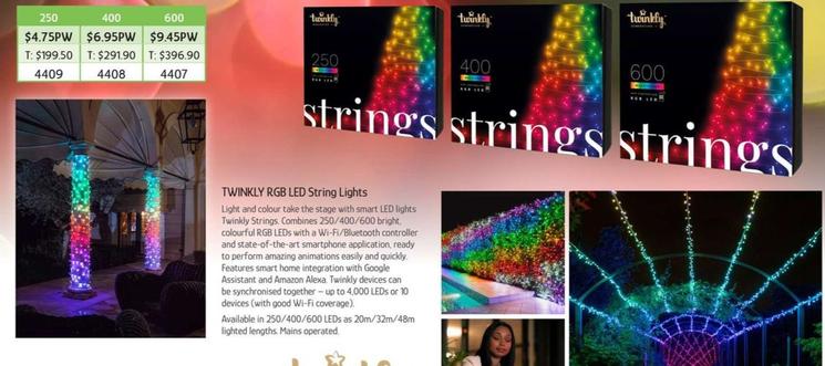 Twinkly Rgb Led String Lights offers at $4.75 in Chrisco