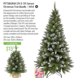 Pittsburgh 2ft & 5ft Spruce Christmas Tree Bundle offers at $13.25 in Chrisco