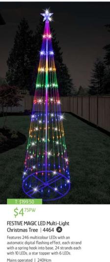 Festive Magic Led Multi-light Christmas Tree offers at $4.75 in Chrisco