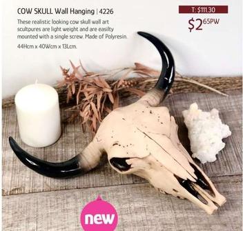 Cow Skull Wall Hanging | 4226 offers at $2.65 in Chrisco