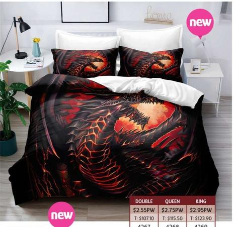 Fire Dragon Printed Quilt Cover Set offers at $2.55 in Chrisco