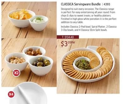 Classica Servingware Bundle | 4393 offers at $3.2 in Chrisco