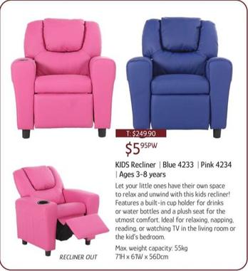 Kids Recliner offers at $5.95 in Chrisco
