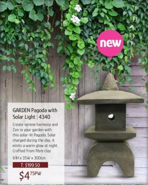 Garden Pagoda With Solar Light offers at $4.75 in Chrisco