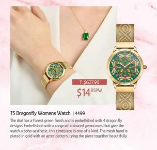 Ts Dragonfly Womens Watch offers at $14.95 in Chrisco