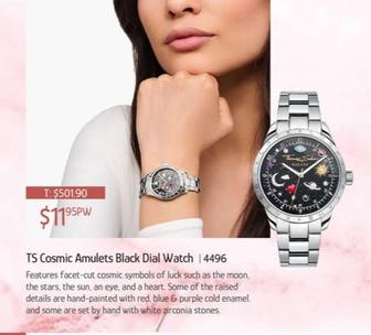 Ts Cosmic Amulets Black Dial Watch 14496 offers at $11.95 in Chrisco