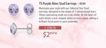 Ts Purple Alien Stud Earrings | 4544 offers at $2.85 in Chrisco