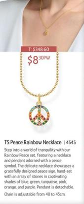 Ts Peace Rainbow Necklace offers at $8.3 in Chrisco