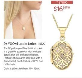 9k Yg Oval Lattice Locket offers at $16.95 in Chrisco