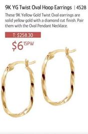 9k Yg Twist Oval Hoop Earrings offers at $6.15 in Chrisco