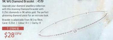 9k Wg Diamond Bracelet offers at $28.55 in Chrisco