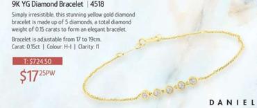 9k Yg Diamond Bracelet offers at $17.25 in Chrisco