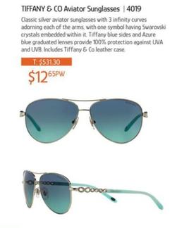 Tiffany & Co Aviator Sunglasses offers at $12.65 in Chrisco