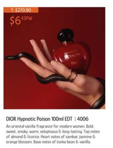 Dior Hypnotic Poison 100ml Edt offers at $6.45 in Chrisco