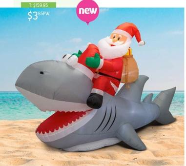 Festive Magic Airpower Santa Shark Rider 2.5m offers at $3.85 in Chrisco