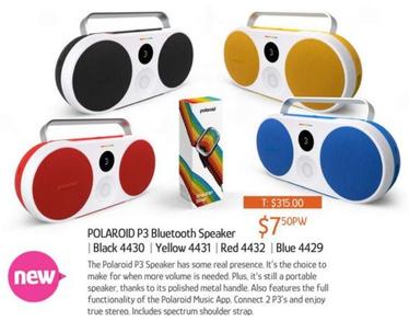 Polaroid - P3 Bluetooth Speaker offers at $7.5 in Chrisco
