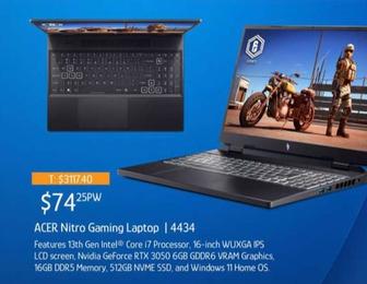 Acer - Nitro Gaming Laptop offers at $74.25 in Chrisco