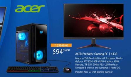Acer - Predator Gaming Pc offers at $94.05 in Chrisco