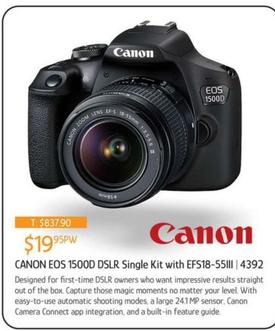 Canon - Eos 1500d Dslr Single Kit With Efs18-55||||4392 offers at $19.95 in Chrisco