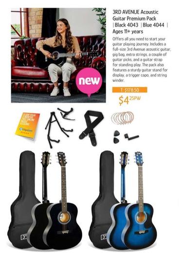 3rd Avenue Acoustic Guitar Premium Pack Black 4043 | Blue 4044 | Ages 11+ Years offers at $4.25 in Chrisco