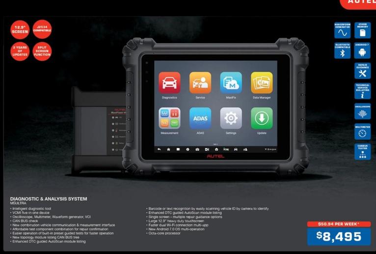 Autel Diagnostic & Analysis System offers at $8495 in Burson Auto Parts