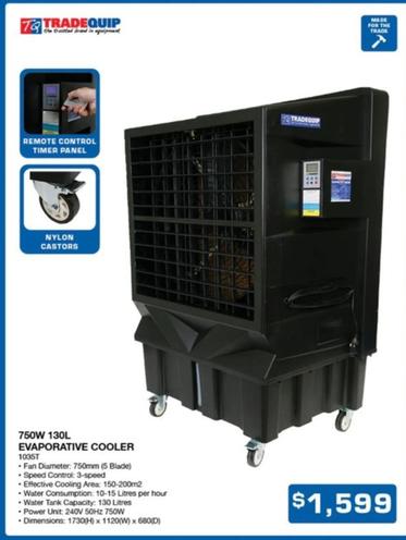 750w 130l Evaporative Cooler offers at $1599 in Burson Auto Parts