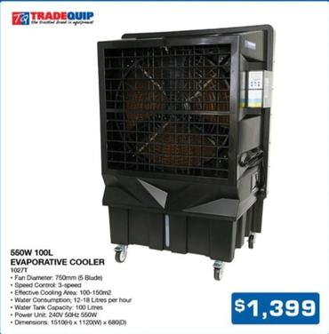 550w 100l Evaporative Cooler offers at $1399 in Burson Auto Parts