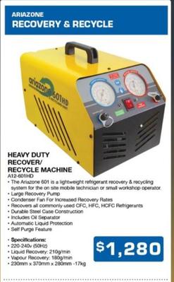 Heavy Duty Recover/ Recycle Machine offers at $1280 in Burson Auto Parts