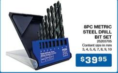 8pc Metric Steel Drill Bit Set offers at $39.95 in Burson Auto Parts