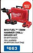 M18 Fuel 13mm Hammer Drill/ Driver Kit offers at $663 in Burson Auto Parts