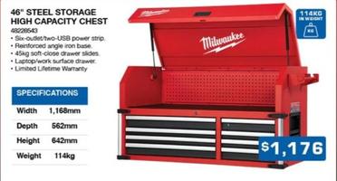 46" Steel Storage High Capacity Chest offers at $1176 in Burson Auto Parts