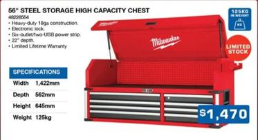 56" Steel Storage High Capacity Chest offers at $1470 in Burson Auto Parts