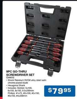 9pc Go-thru Screwdriver Set offers at $79.95 in Burson Auto Parts