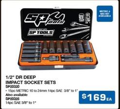 1/2" Dr Deep Impact Socket Sets offers at $169 in Burson Auto Parts