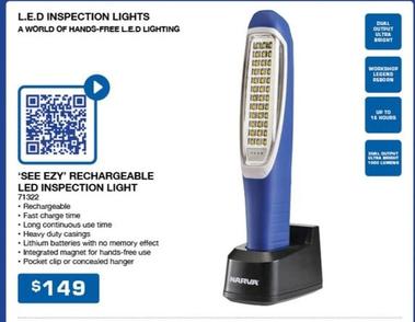 See Ezy' Rechargeable Led Inspection Light offers at $149 in Burson Auto Parts