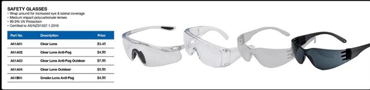Safety Glasses offers at $3.45 in Burson Auto Parts