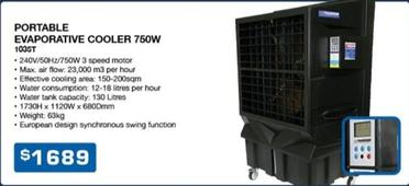 Portable Evaporative Cooler 750w offers at $1689 in Burson Auto Parts