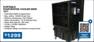 Portable Evaporative Cooler 550w offers at $1299 in Burson Auto Parts