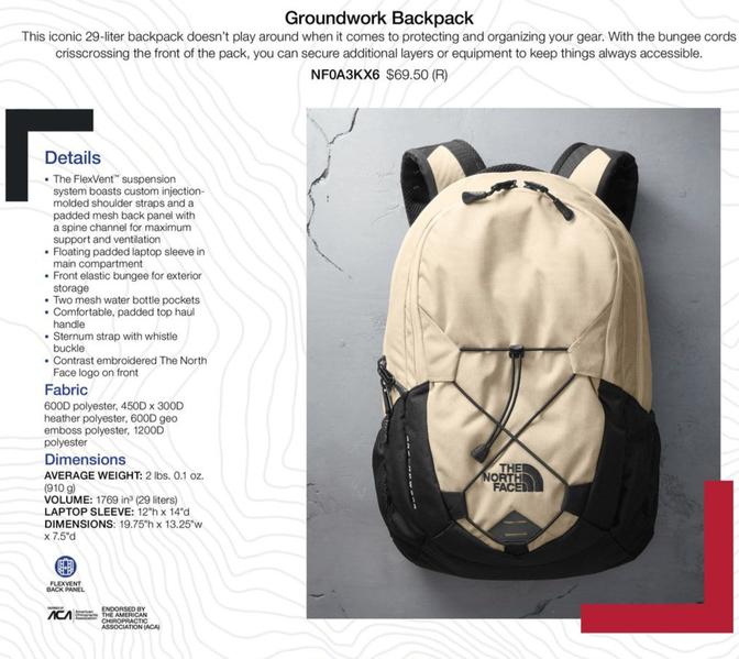Groundwork Backpack offers at $69.5 in The North Face
