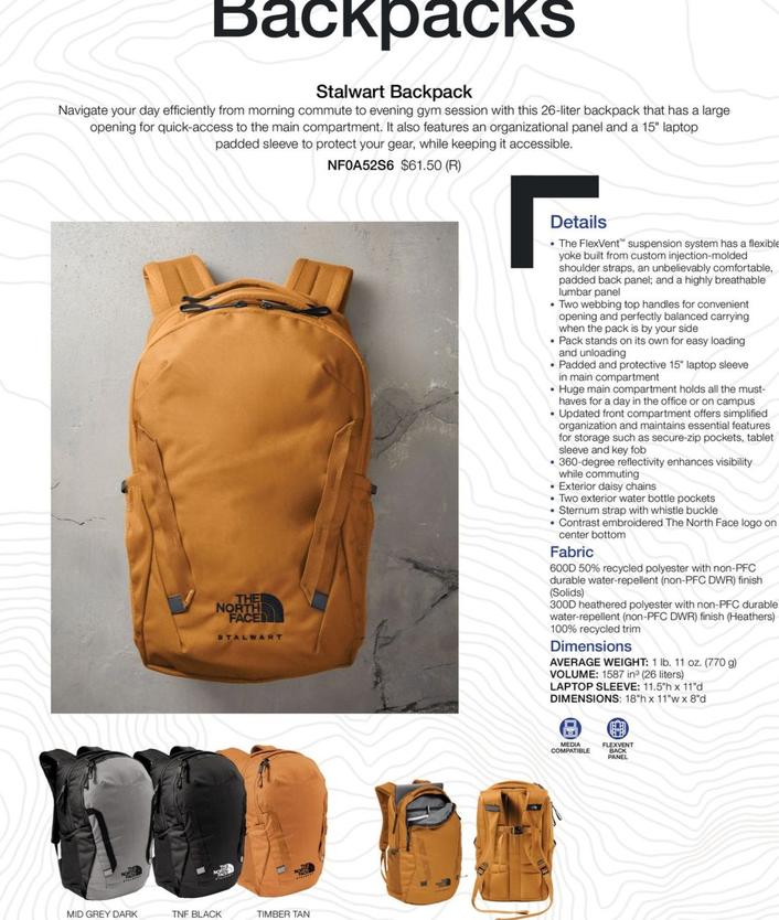 Stalwart Backpack offers at $61.5 in The North Face