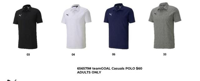 Teamgoal Casuals Polo offers at $60 in Puma