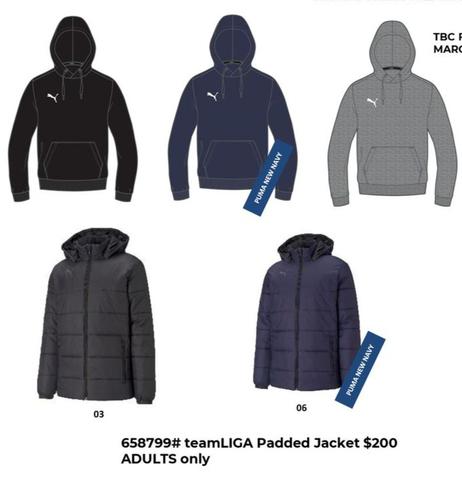 Teamlica Padded Jacket offers at $200 in Puma