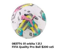 Puma Orbita 1 21.1 Fifa Quality Pro Ball Sz5 offers at $200 in Puma
